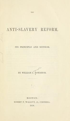 Cover for The anti-slavery reform