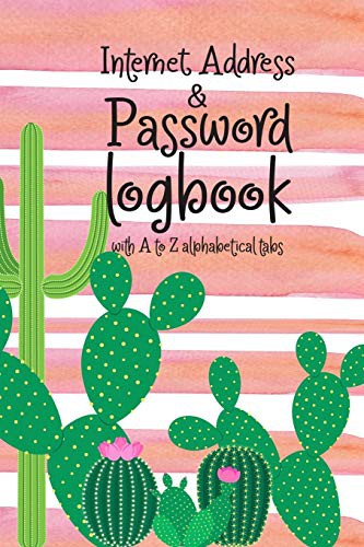 Cover for Internet address and Password log book with A to Z alphabetical tabs
