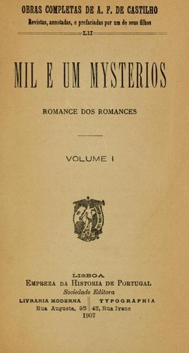 Cover for Mil e um mysterios