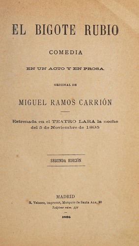 Cover for El bigote rubio