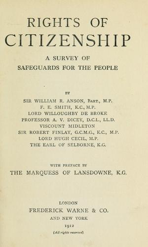 Cover for Rights of citizenship