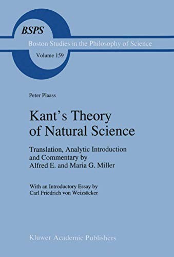 Cover for Kant's Theory of Natural Science Translation, Analytic Introduction and Commentary by Alfred E. and Maria G. Miller