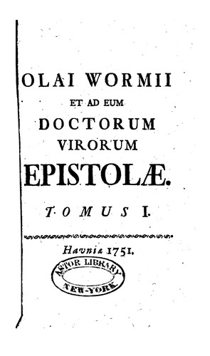 Cover for Olai Wormii et ad eum doctorum virorum epistolae