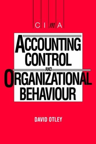 Cover for Accounting control and organizational behaviour