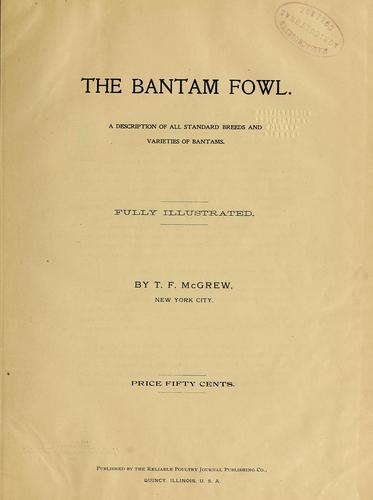Cover for The bantam fowl