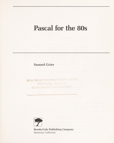 Cover for Pascal for the 80s