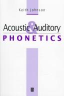 Cover for Acoustic and auditory phonetics