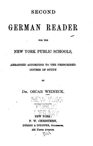 Cover for Second German Reader for the New York Public Schools