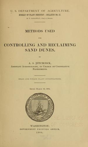 Cover for Methods used for controlling and reclaiming sand dunes.