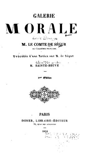 Cover for Galerie morale