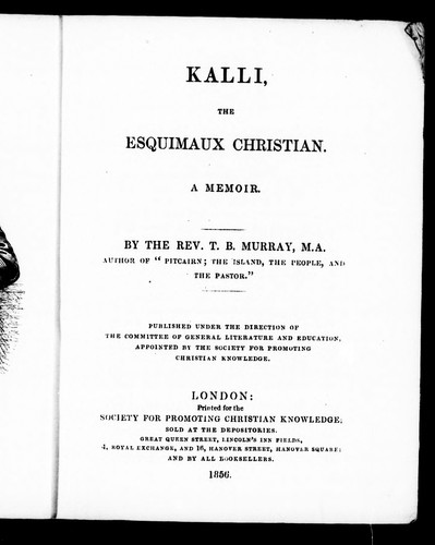 Cover for Kalli, the Esquimaux Christian