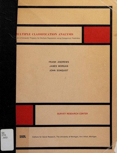 Cover for Multiple classification analysis