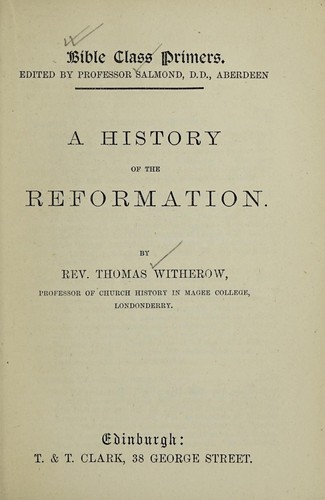 Cover for A history of the Reformation