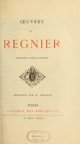 Cover for Oeuvres