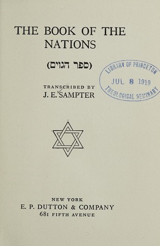 Cover for The book of the nations (Sefer ha-goyim.)