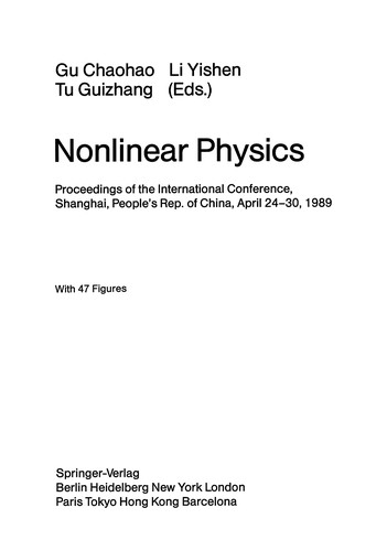 Cover for Nonlinear Physics