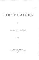 Cover for First ladies