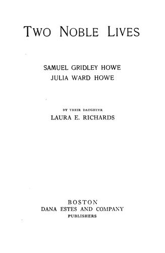 Cover for Two noble lives.