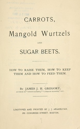 Cover for Carrots, mangold wurtzels and sugar beets