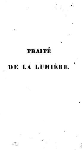 Cover for Traité de la lumière, tr. avec notes par mm. P.F. Verhulst et A. Quételet