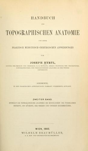 Cover for Handbuch der topographischen Anatomie