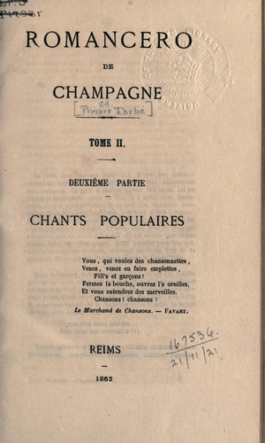 Cover for Romancero de Champagne
