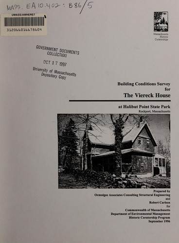 Cover for Building conditions survey for the Viereck House