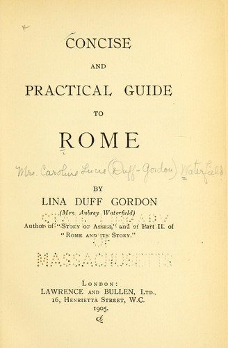 Cover for Concise and practical guide to Rome