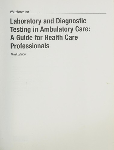Cover for Workbook for Laboratory and Diagnostic Testing in Ambulatory Care