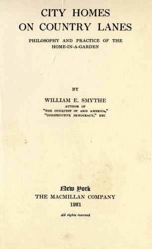 Cover for City homes on country lanes