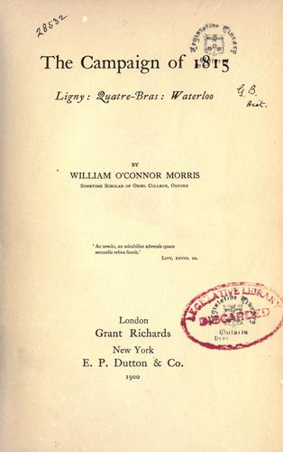 Cover for The campaign of 1815