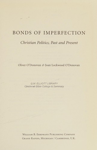 Cover for Bonds of imperfection