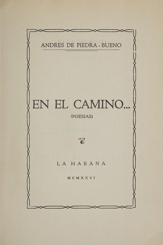 Cover for En el camino--