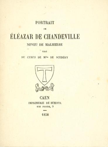 Cover for Portrait de Éléazar de Chandeville, neveu de Malherbe.