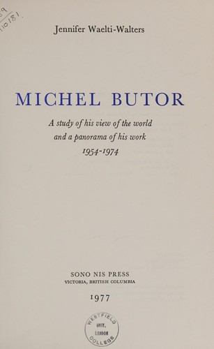 Cover for Michel Butor