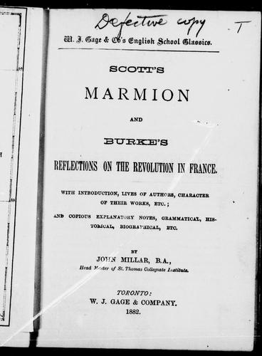 Cover for Scott's Marmion and Burke's Reflections on the Revolution in France
