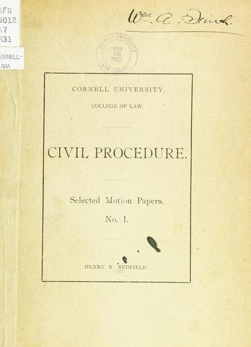 Cover for Civil procedure
