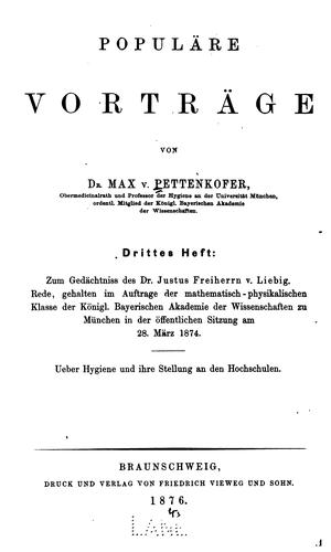 Cover for Populäre vorträge