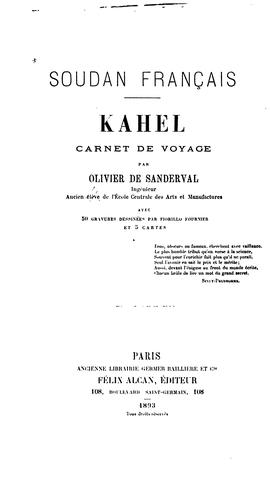 Cover for Kahel: carnet de voyage