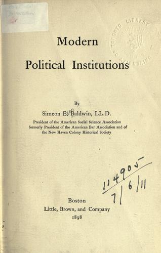 Cover for Modern political institutions.