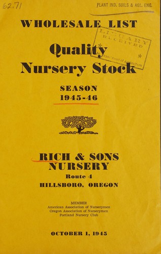 Cover for Quality nursery stock