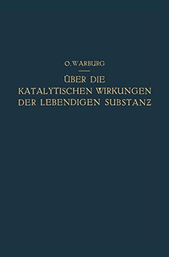 Cover for Über Die Katalytischen Wirkungen der Lebendigen Substanz