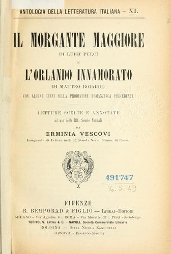 Cover for Morgante maggiore di Luigi Pulci, e L'Orlando innamorato di Matteo Boiardo