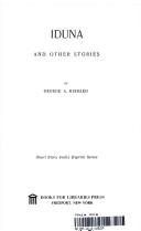 Cover for Iduna, and other stories.