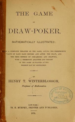 Cover for The game of draw-poker, mathematically illustrated