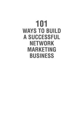 Cover for 101 ways to build a successful network marketing business