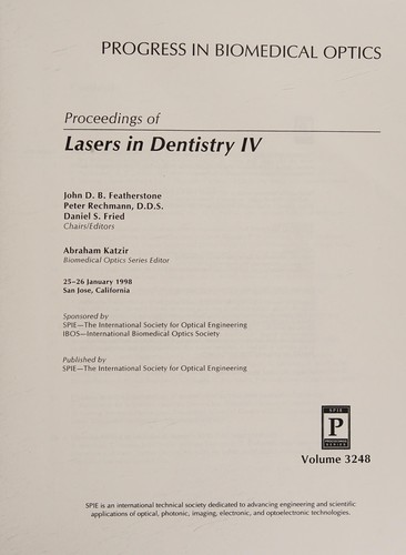 Cover for Proceedings of lasers in dentistry IV