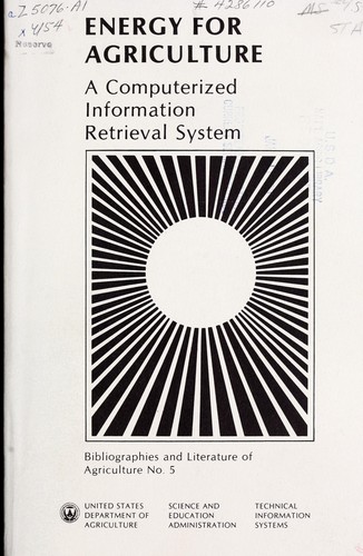 Cover for Energy for agriculture
