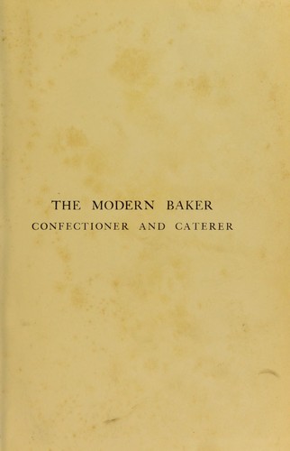 Cover for The modern baker, confectioner and caterer