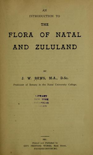 Cover for An introduction to the flora of Natal and Zululand